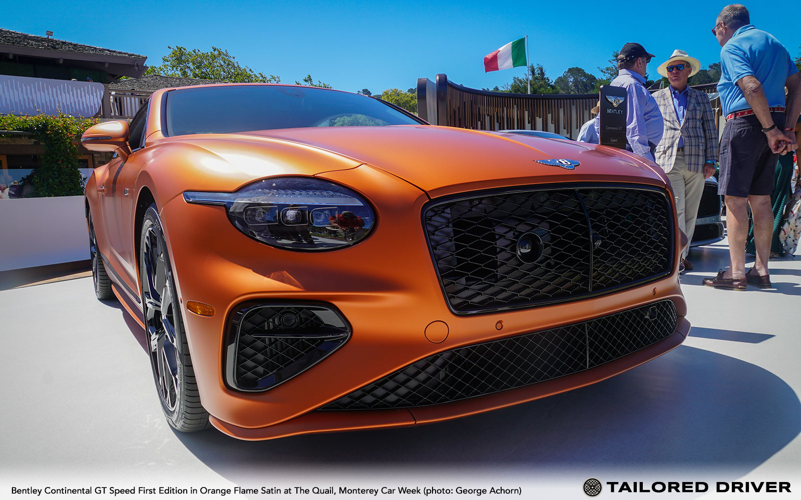 Orange Flame Satin Bentley Continental GT Speed First Edition at The Quail