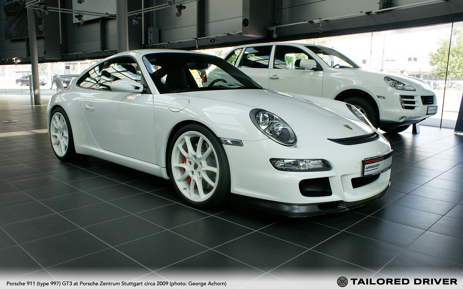 Color Check: White on White 911 GT3 at Porsche Zentrum Stuttgart Circa 2009