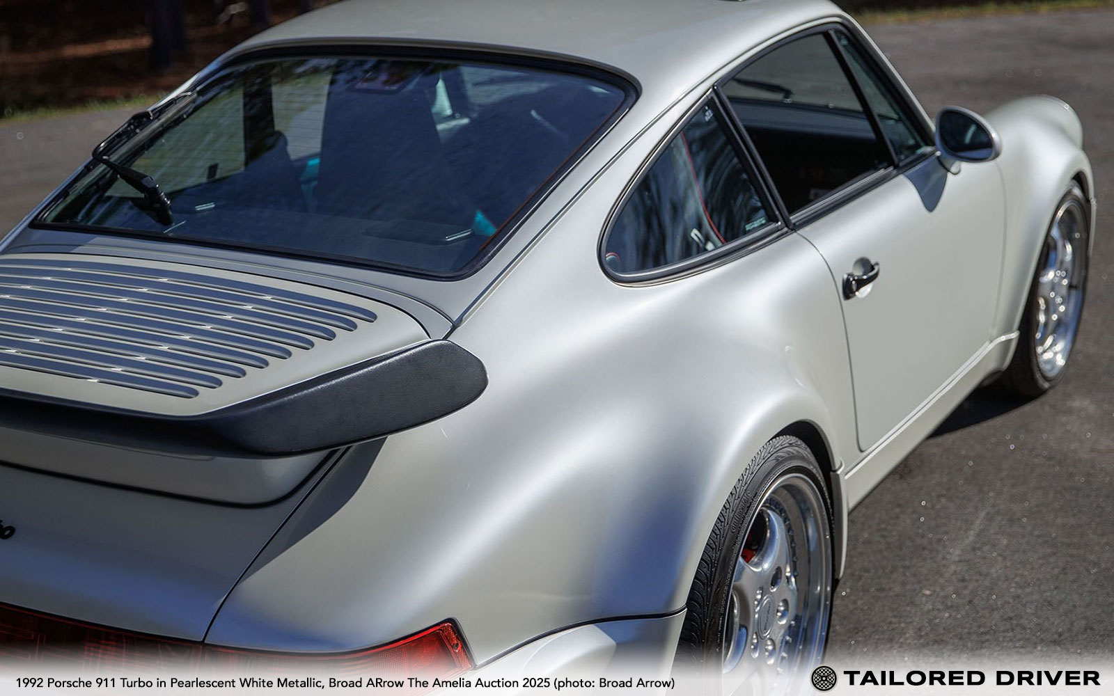 Market Find: Special Wishes Pearlescent White Porsche 911 / 964 Turbo Headed to Broad Arrow Auction at The Amelia