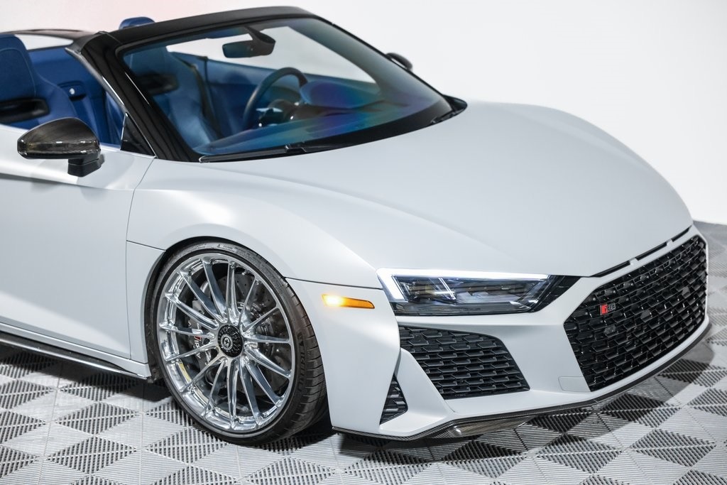 Market Find: 2023 Audi exclusive Suzuka Grey R8 V10 performance with Ocean Blue Leather